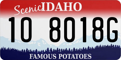 ID license plate 1O8018G