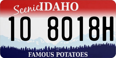 ID license plate 1O8018H