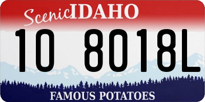 ID license plate 1O8018L