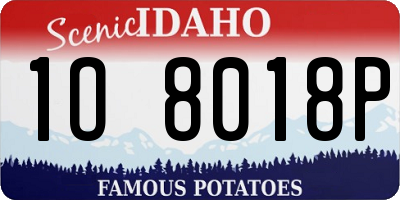 ID license plate 1O8018P