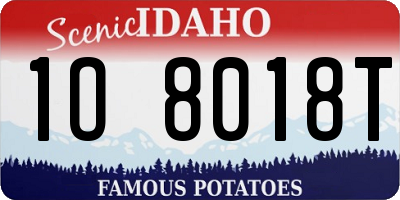 ID license plate 1O8018T