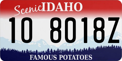 ID license plate 1O8018Z