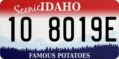 ID license plate 1O8019E