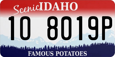 ID license plate 1O8019P