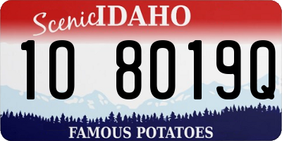 ID license plate 1O8019Q