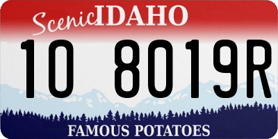 ID license plate 1O8019R