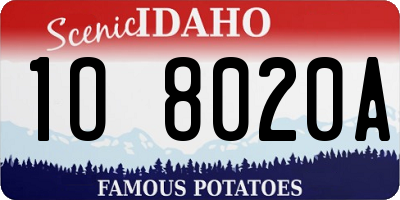 ID license plate 1O8020A