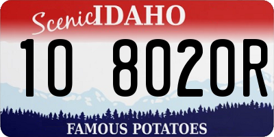 ID license plate 1O8020R