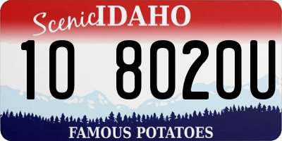 ID license plate 1O8020U