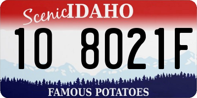 ID license plate 1O8021F