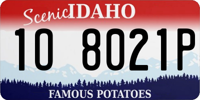 ID license plate 1O8021P