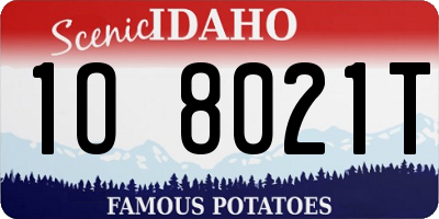 ID license plate 1O8021T