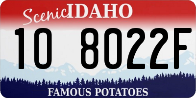 ID license plate 1O8022F