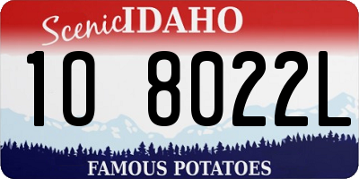 ID license plate 1O8022L