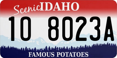 ID license plate 1O8023A