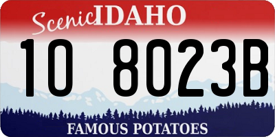 ID license plate 1O8023B