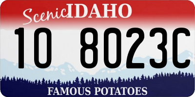 ID license plate 1O8023C