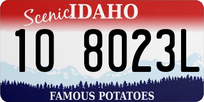 ID license plate 1O8023L