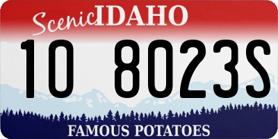 ID license plate 1O8023S