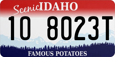 ID license plate 1O8023T