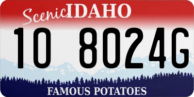 ID license plate 1O8024G