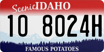 ID license plate 1O8024H