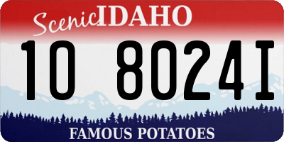 ID license plate 1O8024I