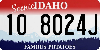 ID license plate 1O8024J