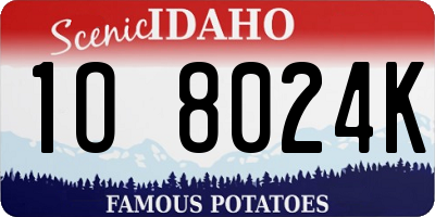 ID license plate 1O8024K