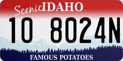 ID license plate 1O8024N