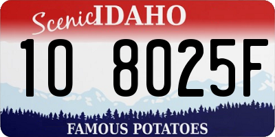 ID license plate 1O8025F