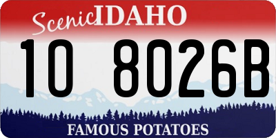 ID license plate 1O8026B