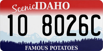 ID license plate 1O8026C