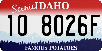 ID license plate 1O8026F