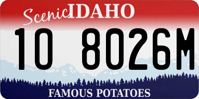 ID license plate 1O8026M