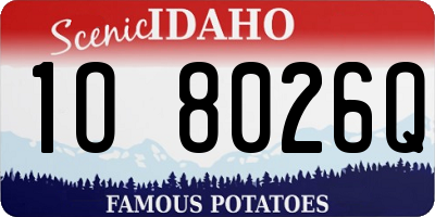 ID license plate 1O8026Q