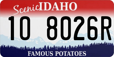 ID license plate 1O8026R