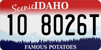 ID license plate 1O8026T