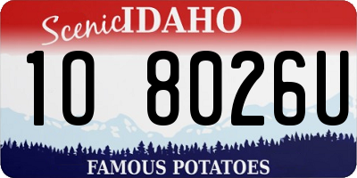 ID license plate 1O8026U