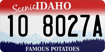 ID license plate 1O8027A