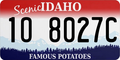ID license plate 1O8027C