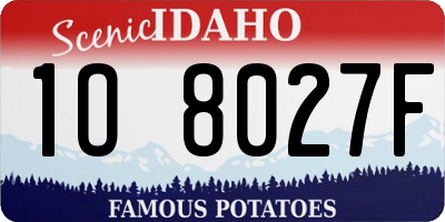 ID license plate 1O8027F