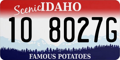 ID license plate 1O8027G