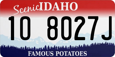 ID license plate 1O8027J