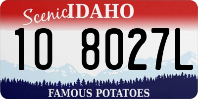 ID license plate 1O8027L