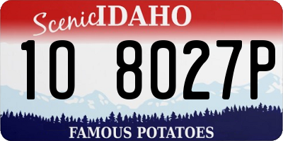 ID license plate 1O8027P