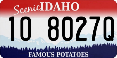 ID license plate 1O8027Q
