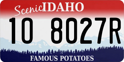 ID license plate 1O8027R