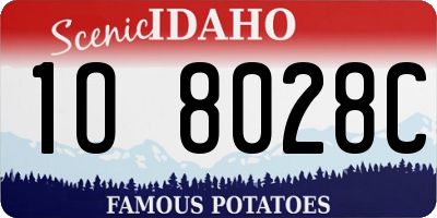 ID license plate 1O8028C