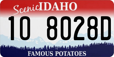 ID license plate 1O8028D